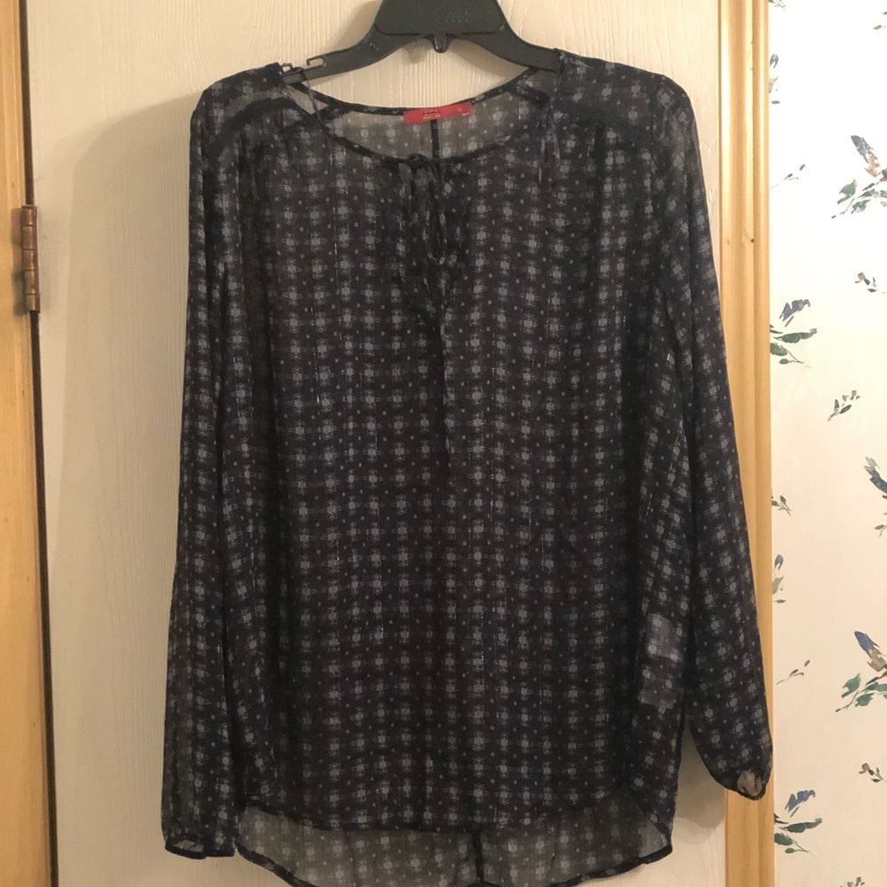 Sheer navy blue top